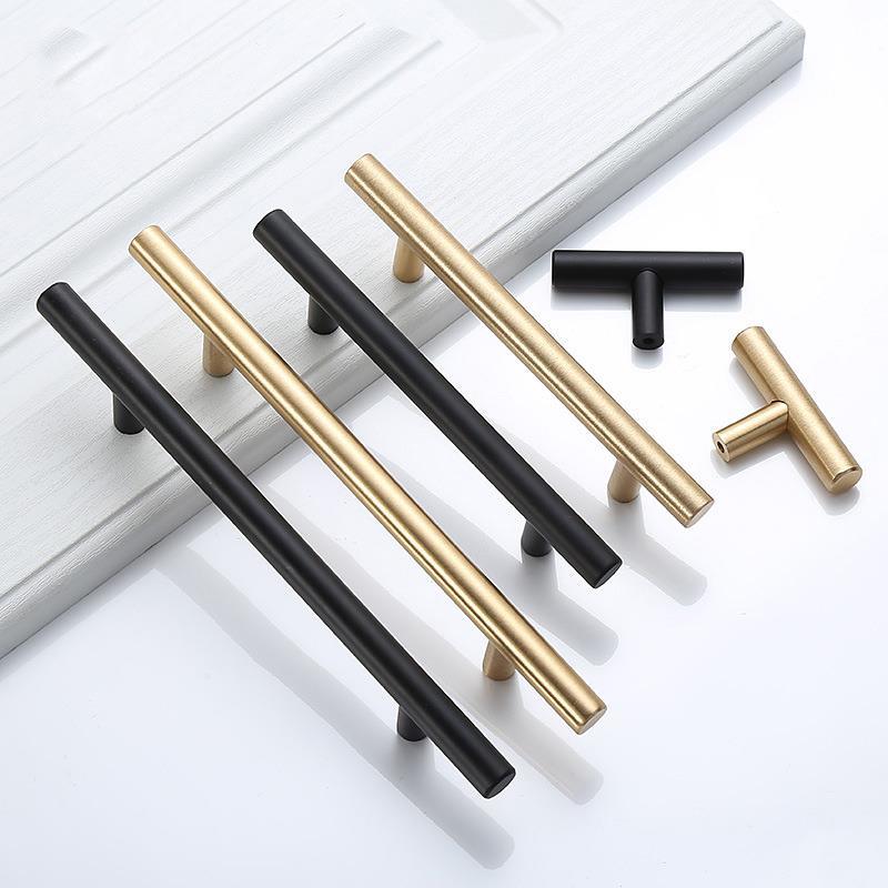 Furniture Hardware Drawer Pulls - Modern Altın Fırçalanmış Düz Dolap Kolları
