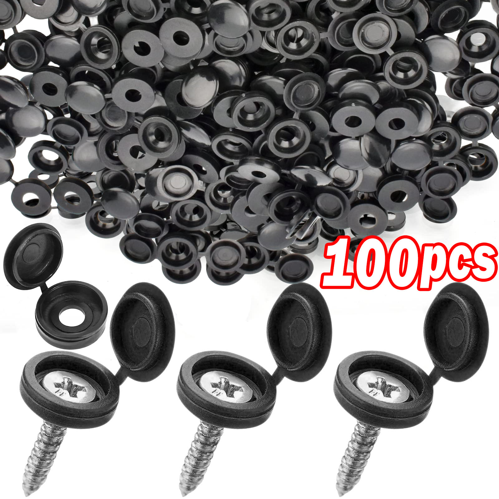 Furniture Hardware Replacement Parts - 5/100 adet menteşeli plastik vidalı kapaklı
