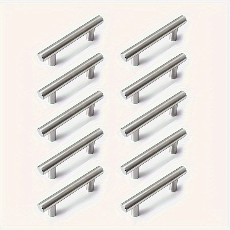 Furniture Hardware Drawer Pulls - 12 Adet Modern Paslanmaz Çelik Dolap