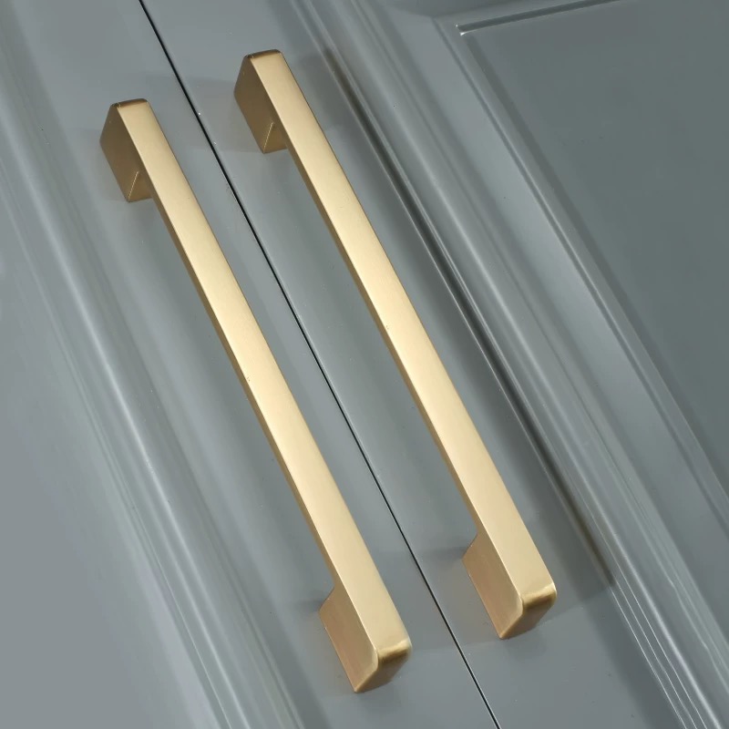 Furniture Hardware Drawer Pulls - Altın Fırçalanmış Dolap Dolap Donanım Mutfak