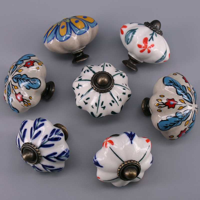 1x Çiçek Sol Seramik Retro Vin - Furniture Hardware Drawer Pulls incelemesi ve fiyatı